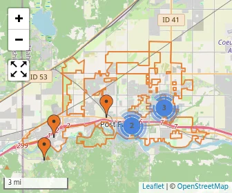 Area schools map